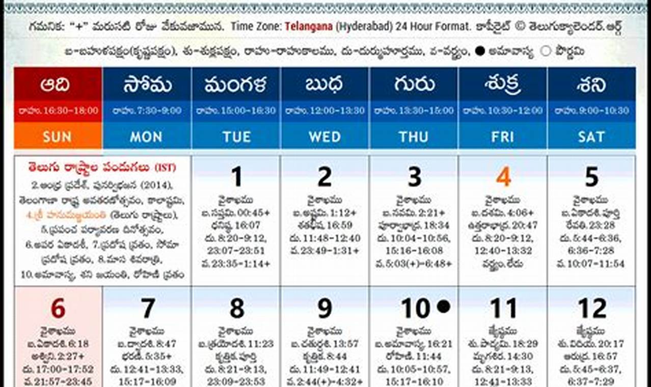 Telugu Calendar 2024 June Chico