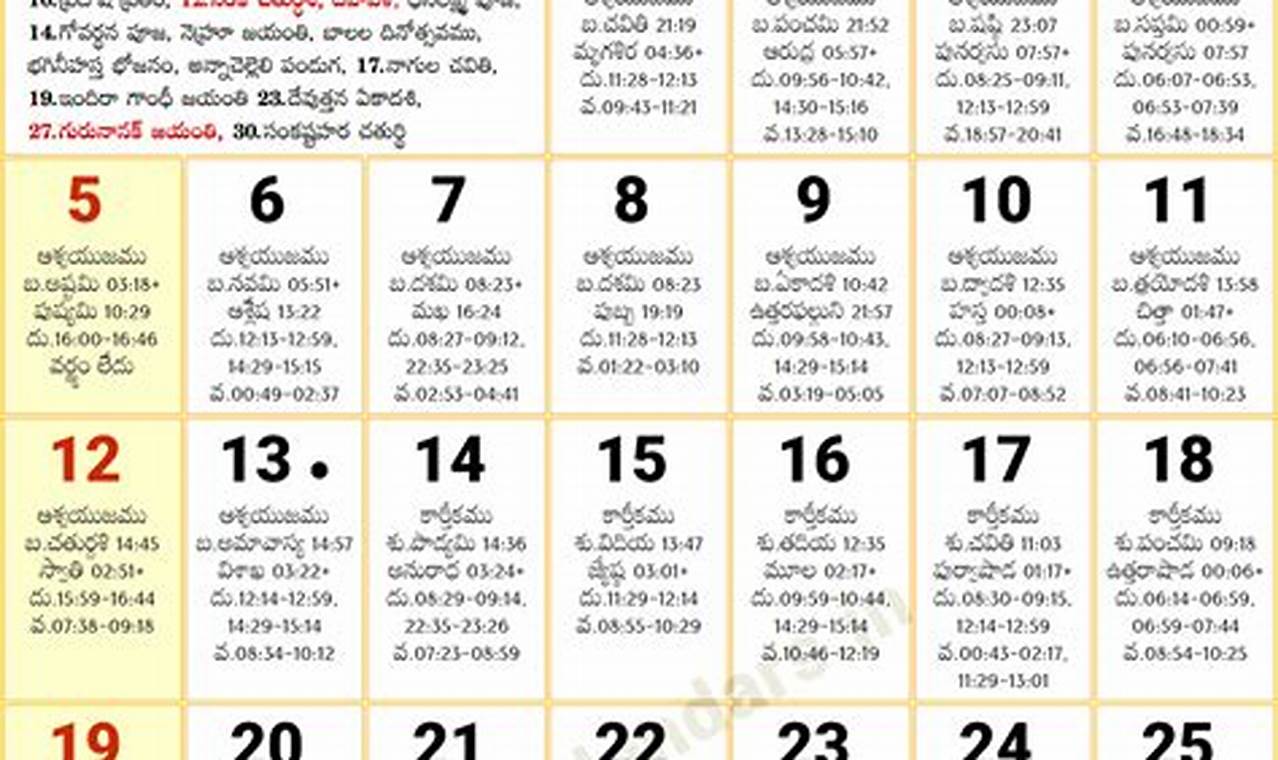 Telugu Calendar 2024 November Andhra Pradesh 2024