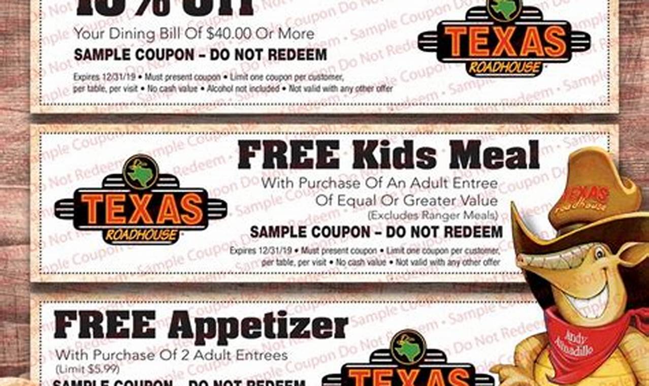 Texas Roadhouse Printable Coupons 2024