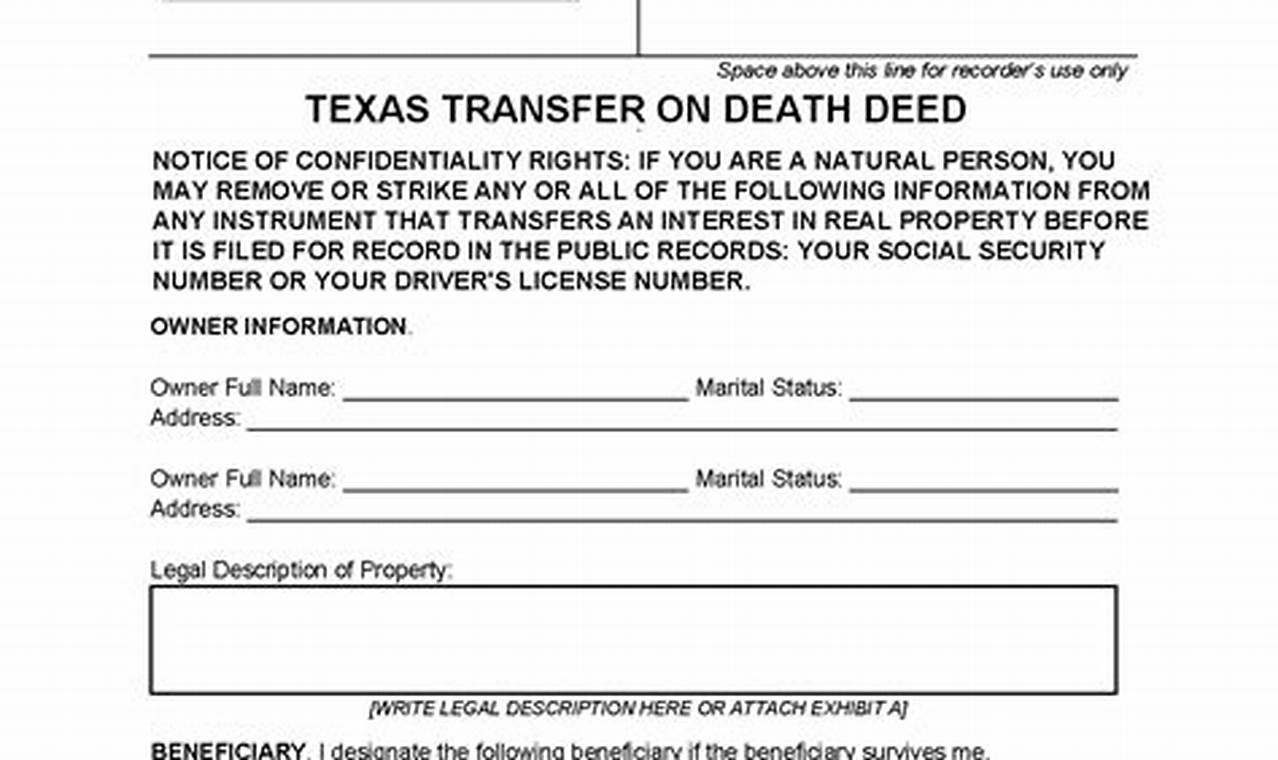 Texas Transfer On Death Deed Form 2024