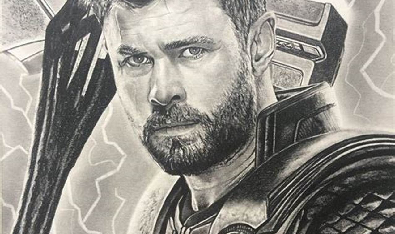 Thor Pencil Sketch: An Artistic Celebration of the God of Thunder