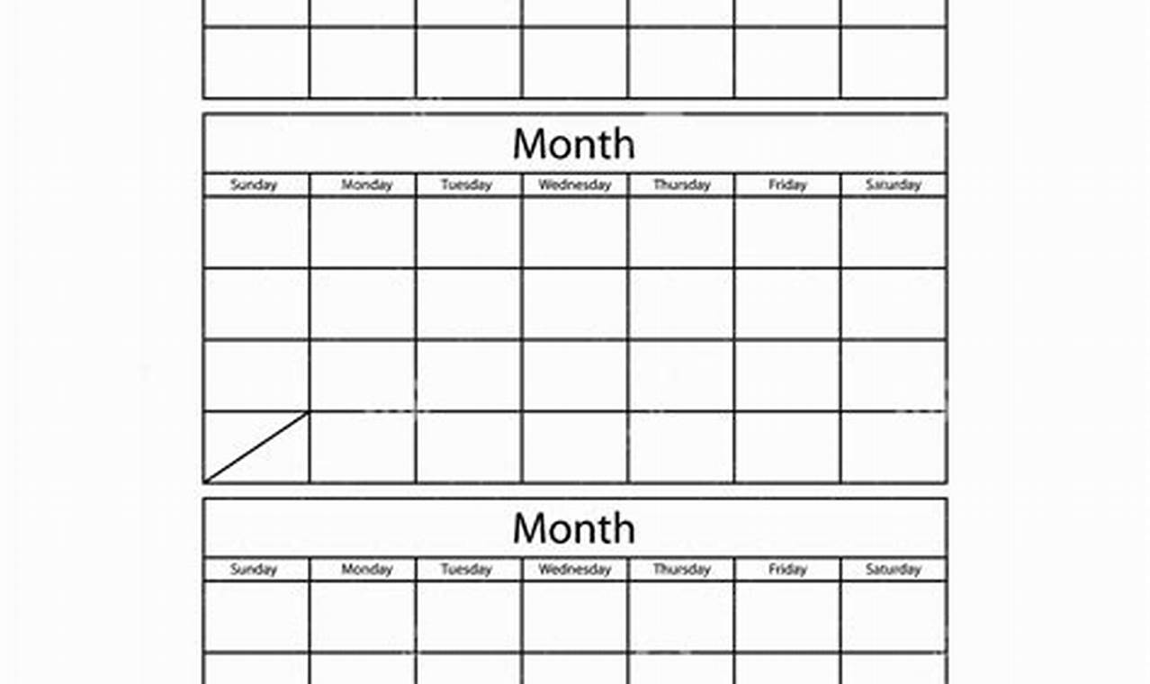 Three Month Blank Calendar