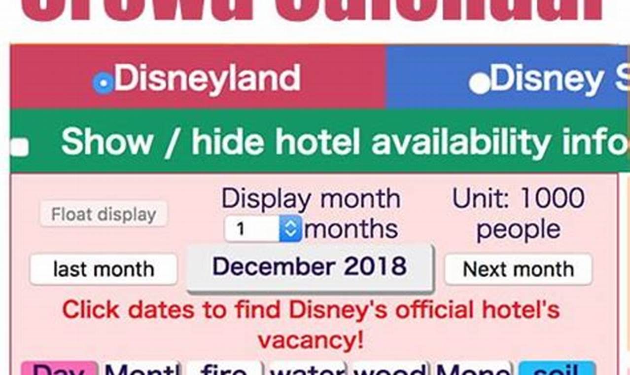 Tokyo Disney Crowd Calendar