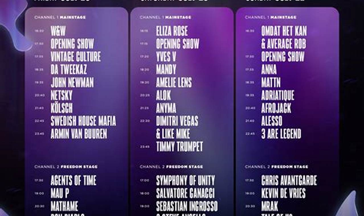 Tomorrowland 2024 Live Stream Schedule