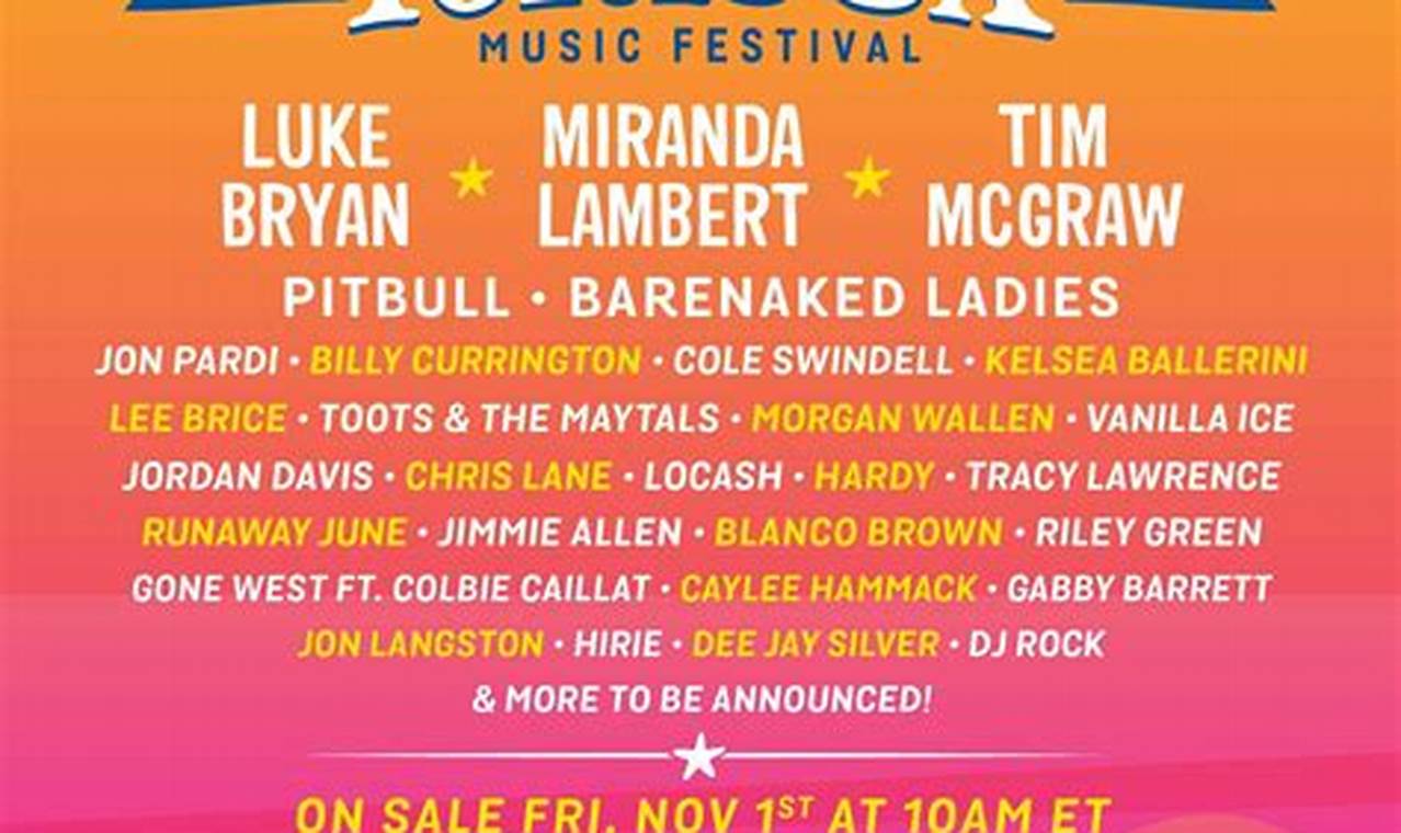 Tortuga Music Festival Lineup