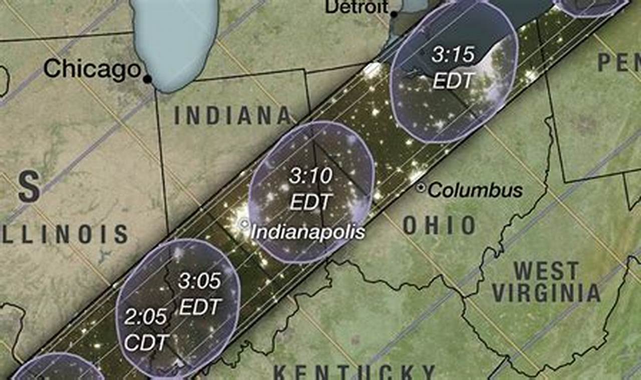 Total Solar Eclipse 2024 Path Map Indiana County Pa