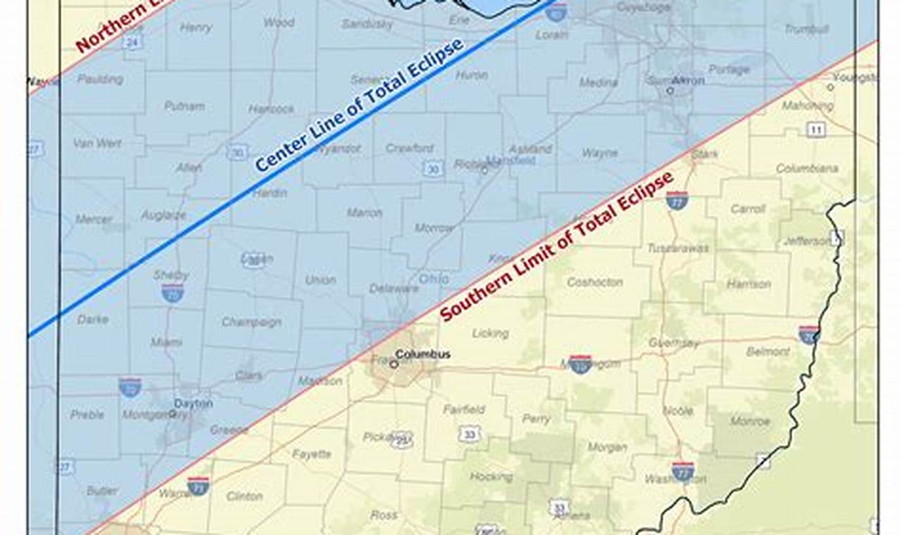 Total Solar Eclipse 2024 Path Map Ohio