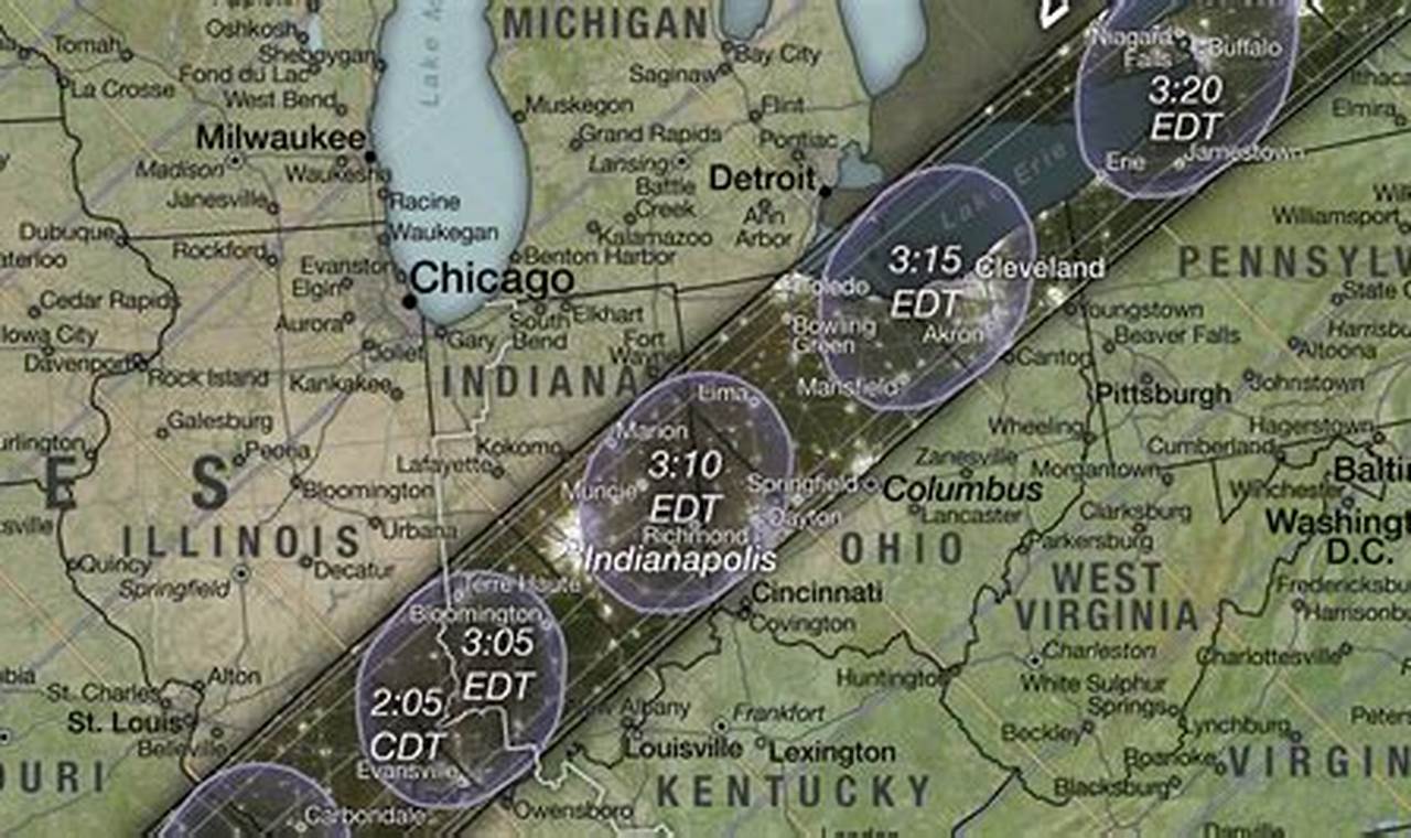 Total Solar Eclipse April 8 2024 Path Timeline