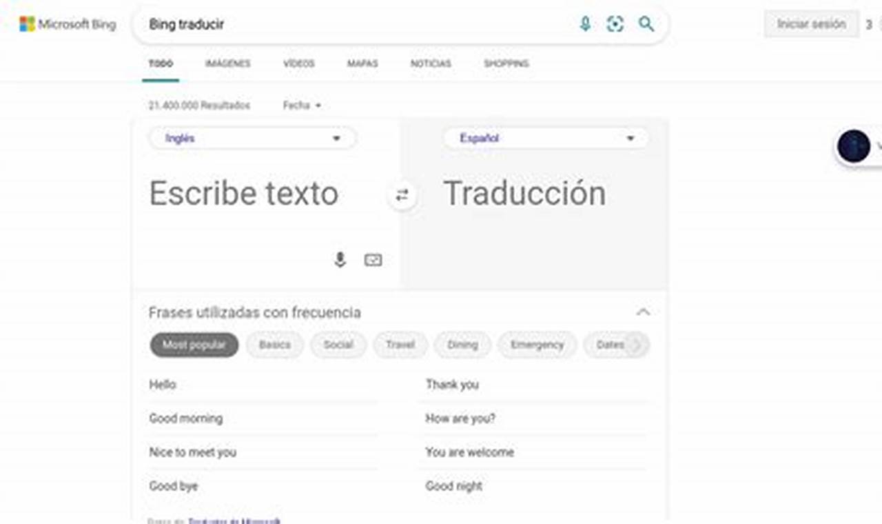 Traductor Ingles Espanol Traductor Bing
