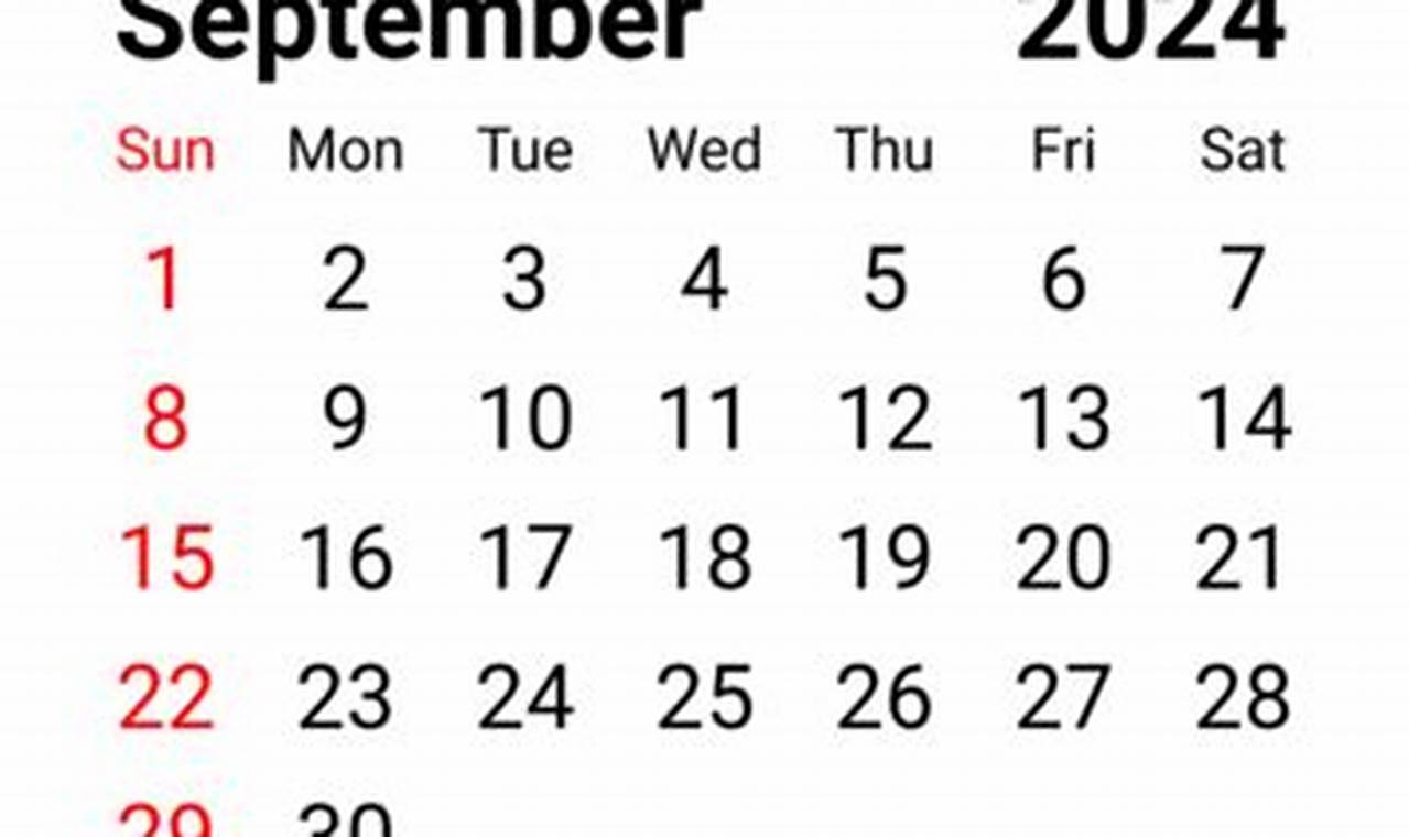 Transparent September 2024 Calendar