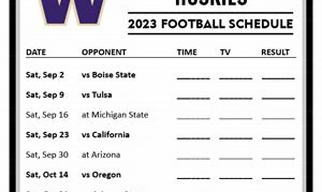U Of Washington 2024 Football Schedule