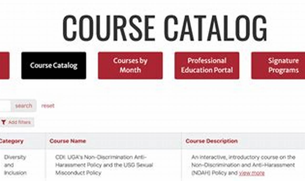 Uga Course Catalog Fall 2024