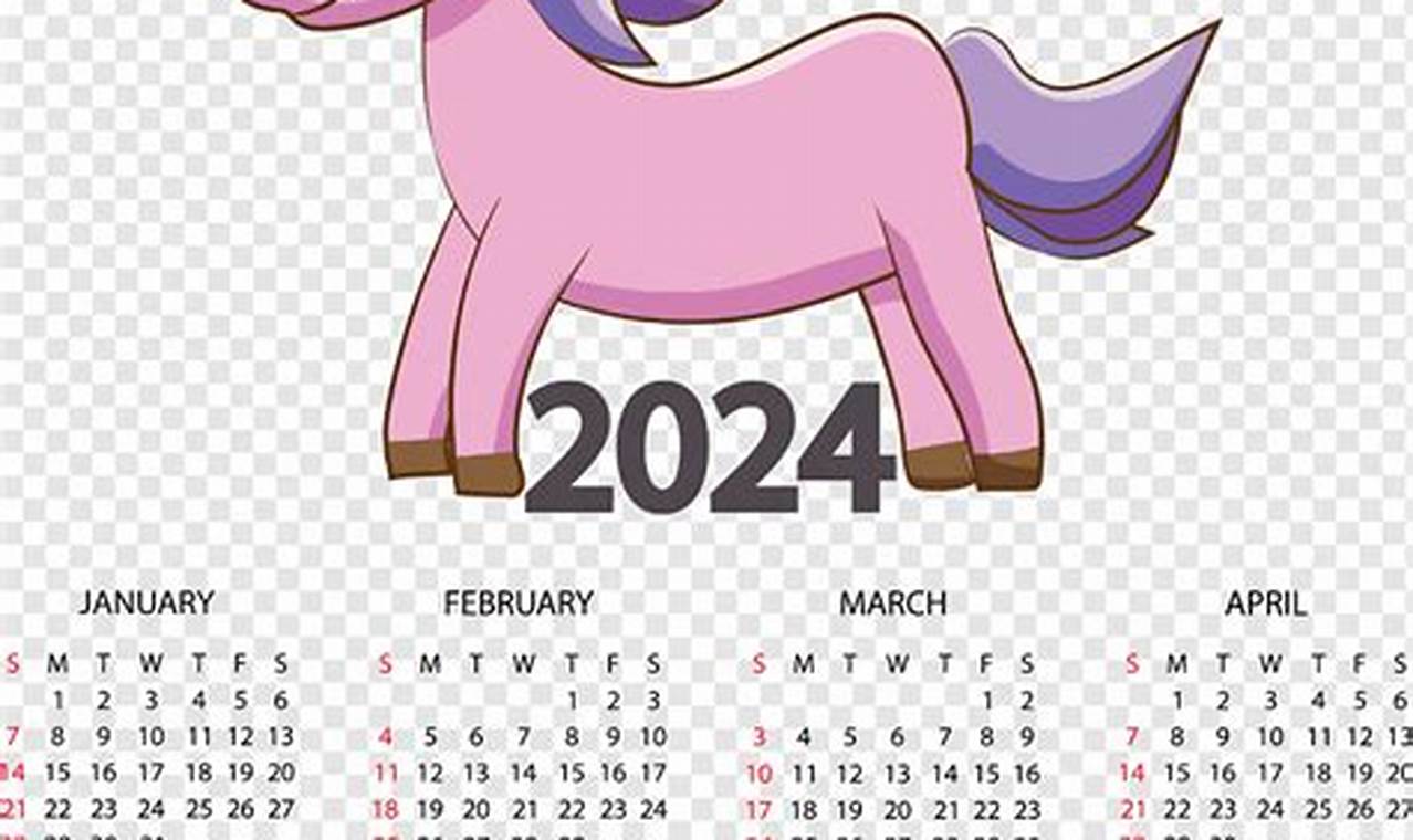 Unicorn Calendar 2024 Year