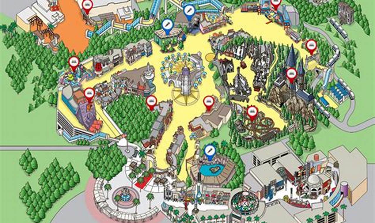 Universal Studios Hollywood Park Map 2024