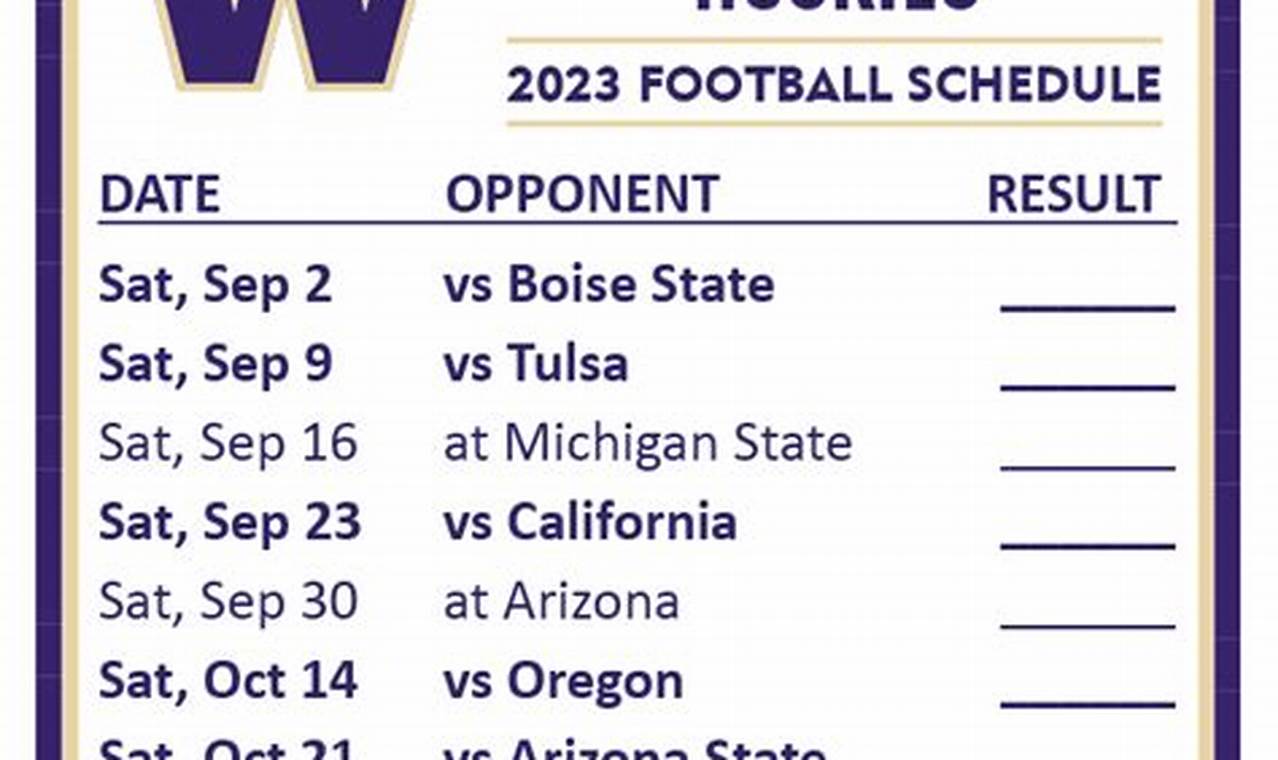 University Of Washington Husky Football Schedule 2024