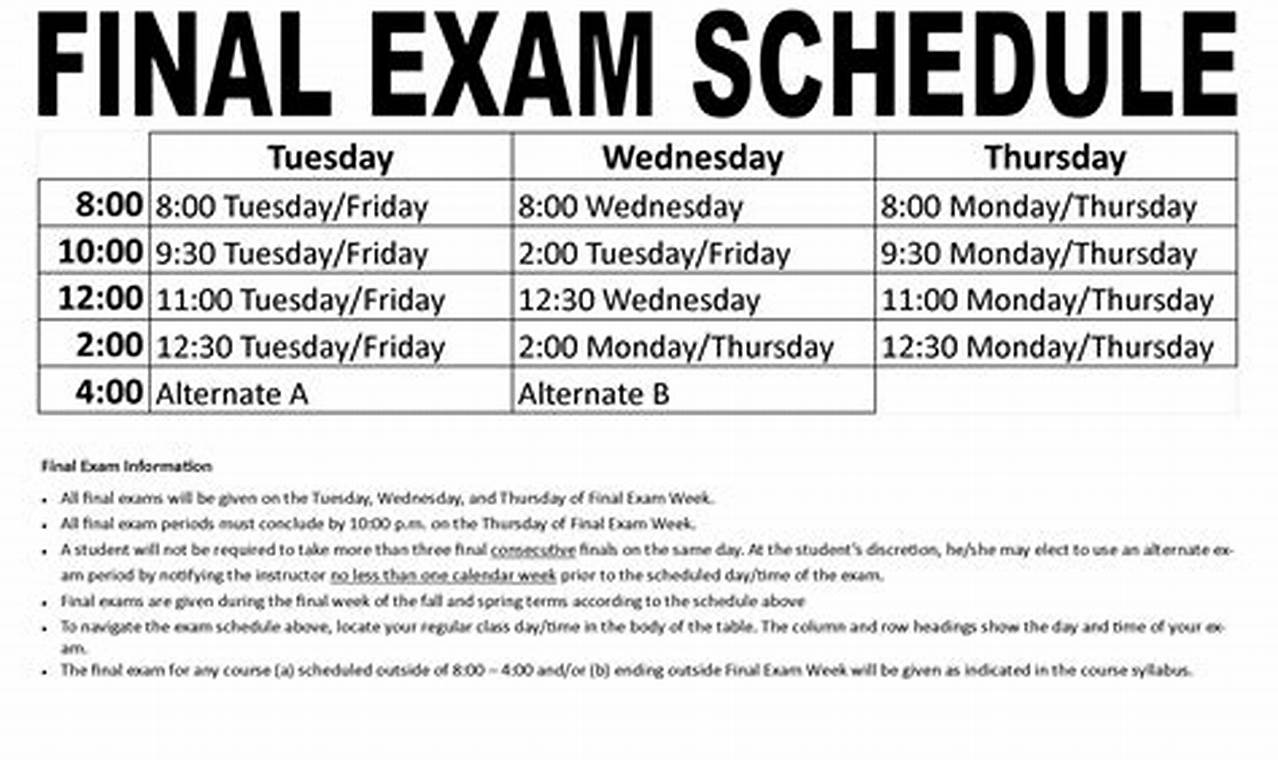 Uofsc Exam Schedule Fall 2024