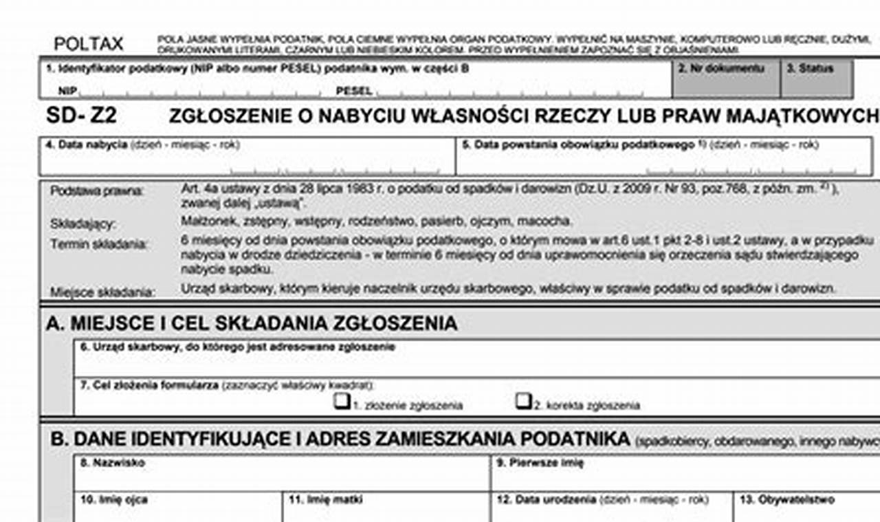 Urząd Skarbowy W Plocku Dokument Sd-Z2 2017