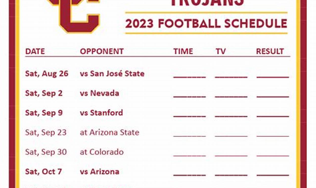 Usc Trojan Football 2024 Schedule