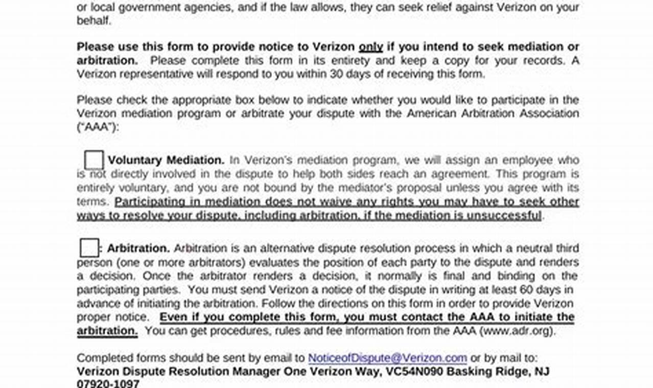 Verizon Settlement Form 2024