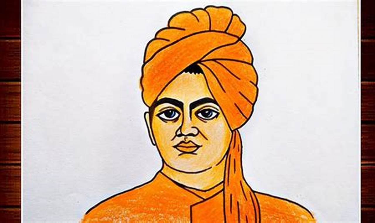 Vivekananda Drawing Sketch: A Masterful Portrayal of a Spiritual Icon