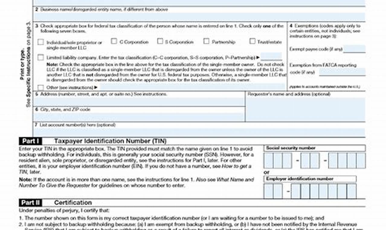 W-9 Form 2024 Free Fillable