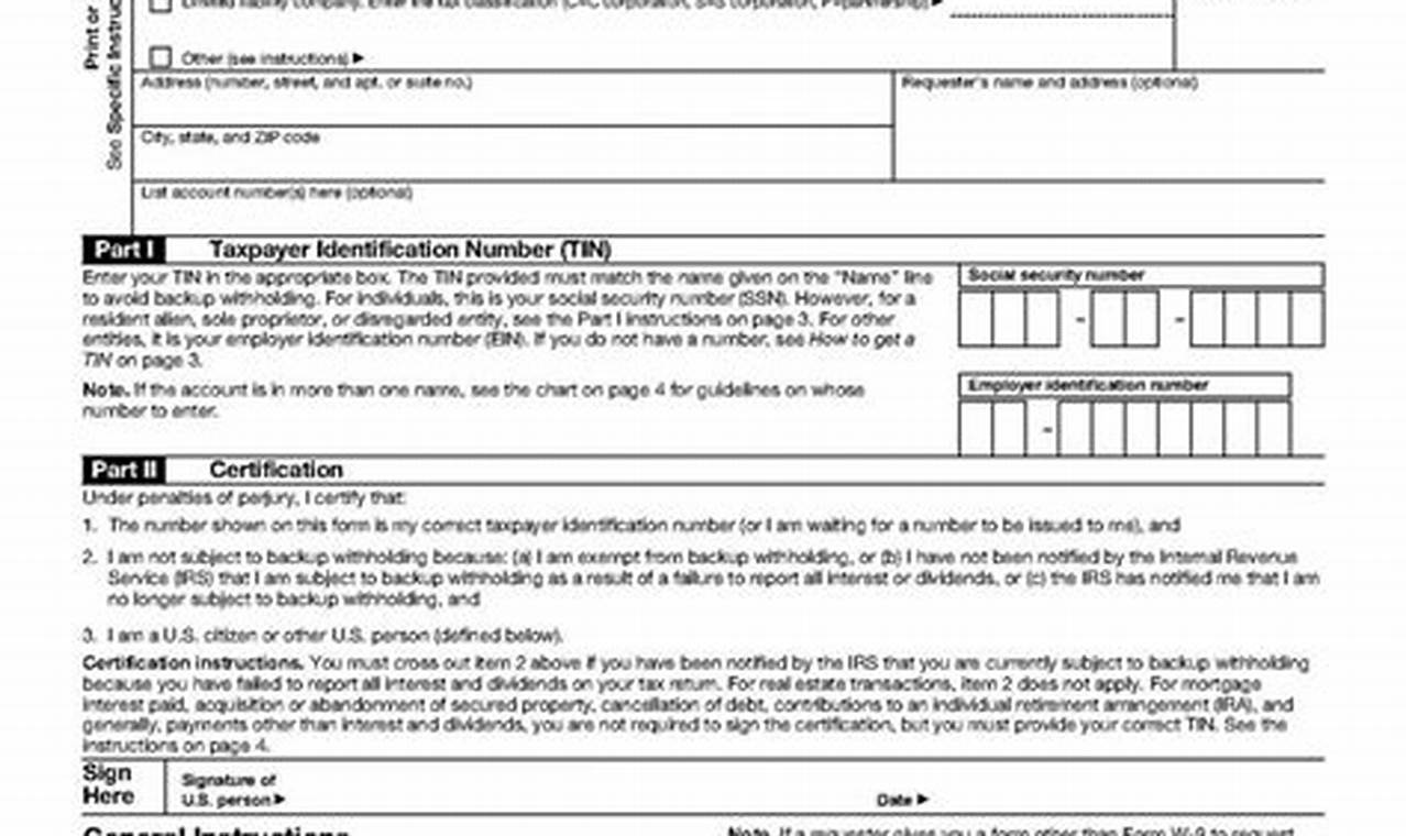 W-9 Form 2024 Irs