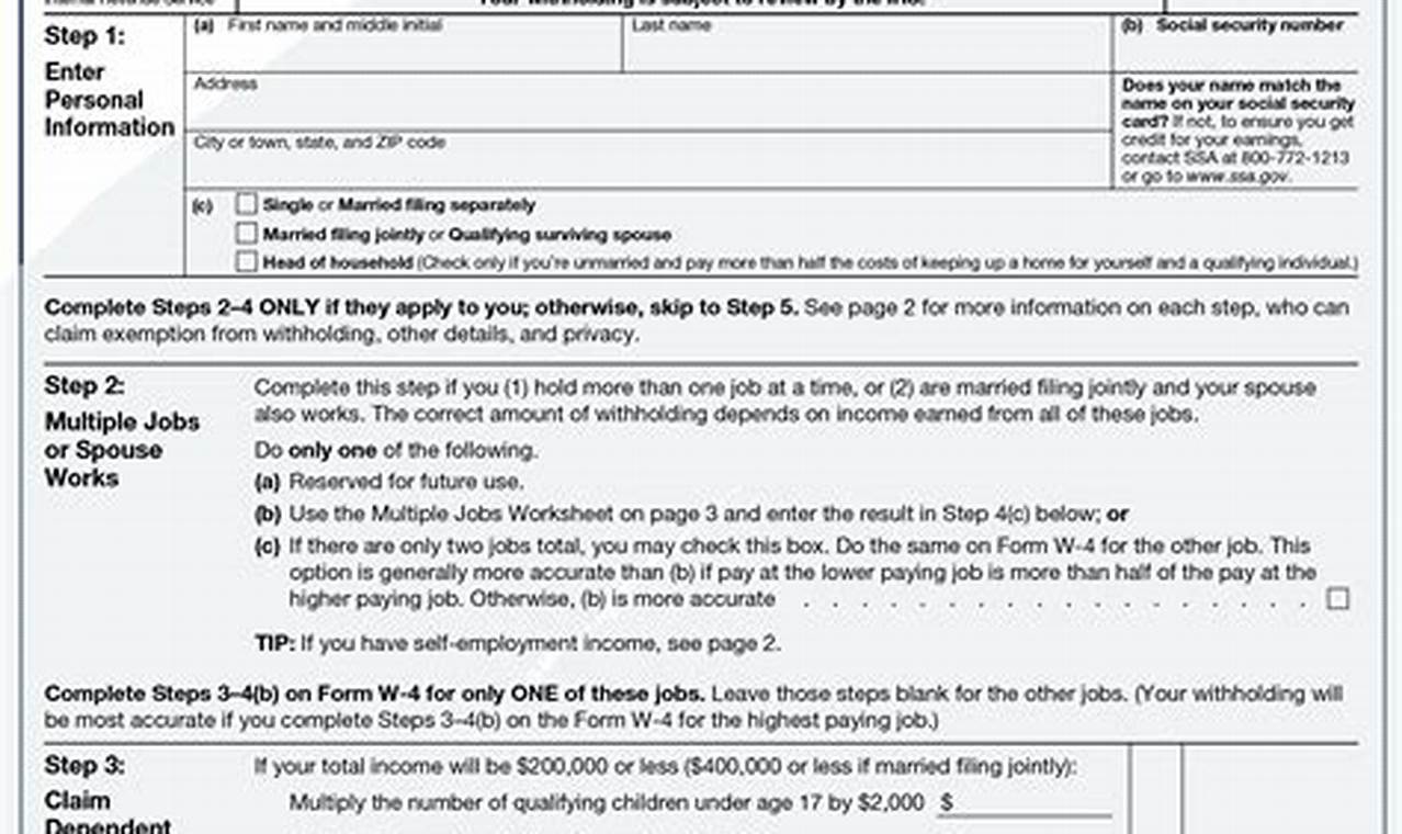 W4 Form 2024 Instructions Synonym