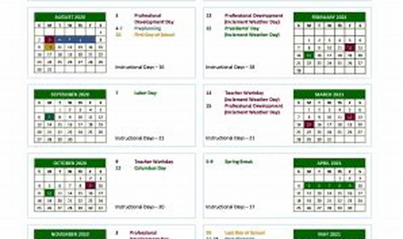 Warrick County School Calendar 2024-2025