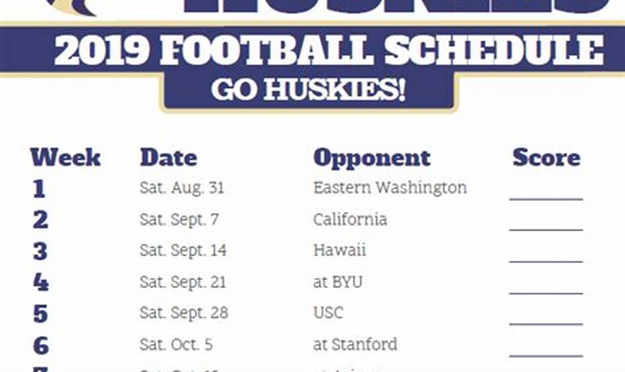Washington Husky Football Schedule 2024