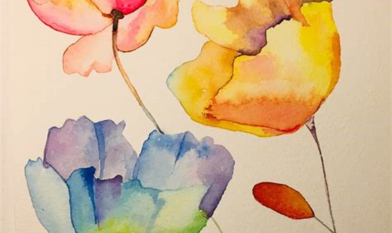 Watercolor Pencil Flowers