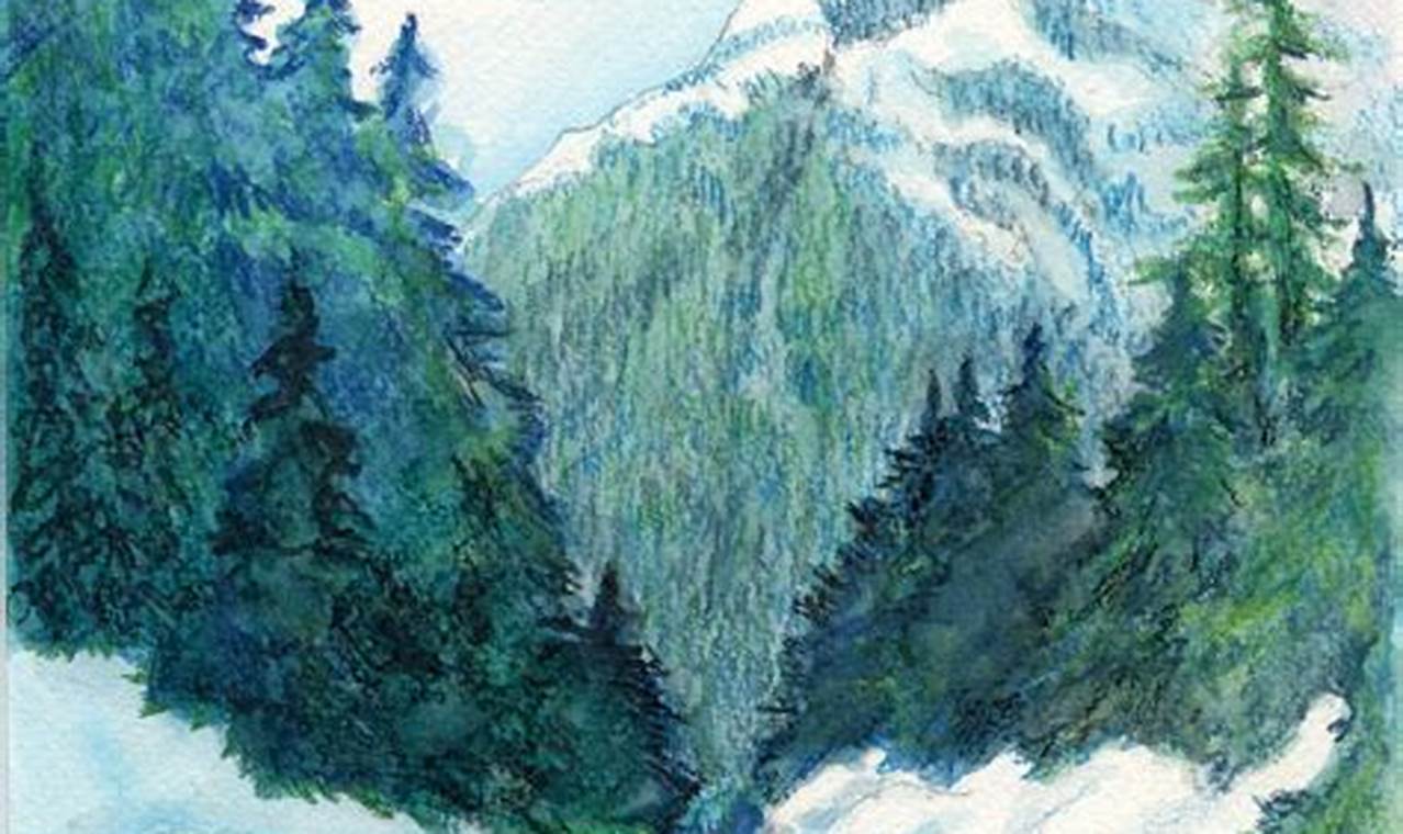 Watercolor Pencil Landscape