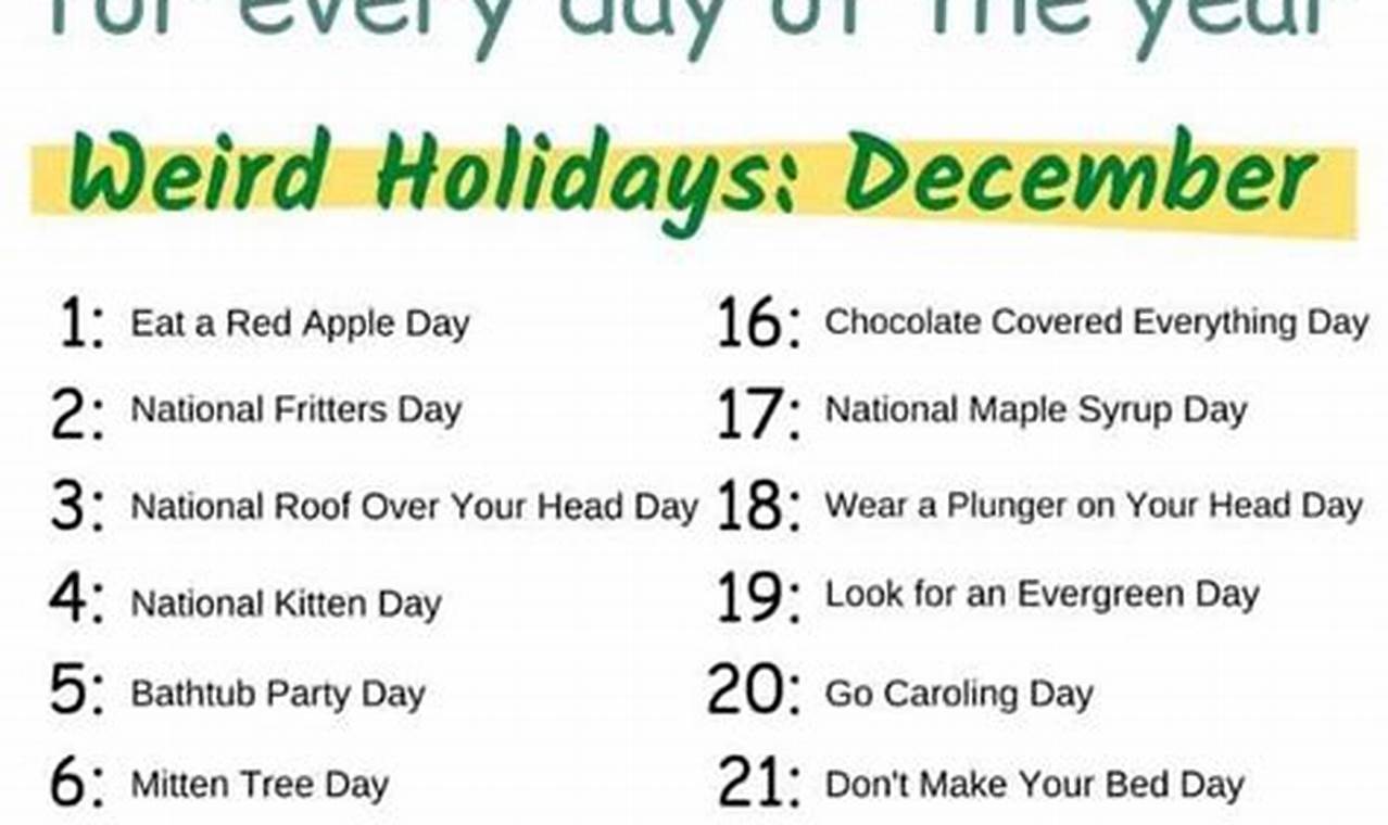 Weird Holiday Calendar