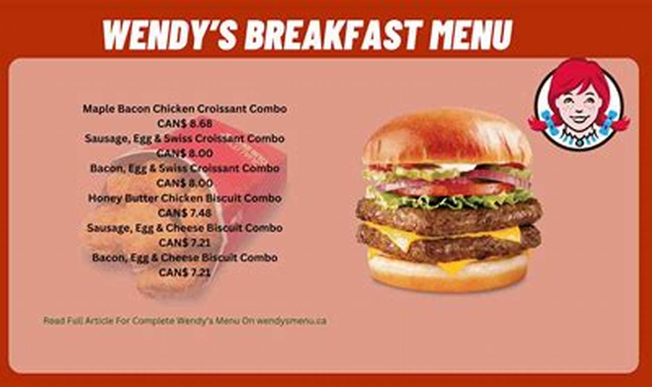 Wendys Breakfast Menu With Prices 2024