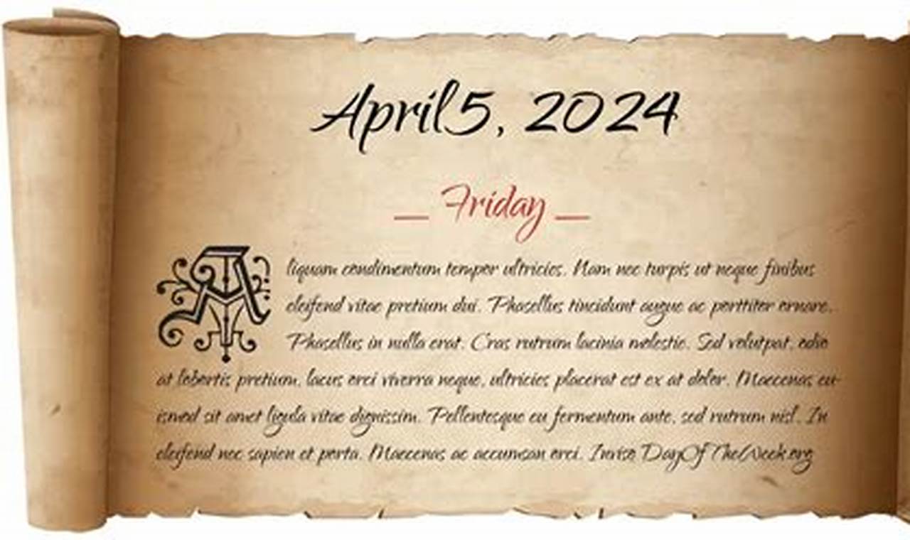 What Day Is April 5th 2024