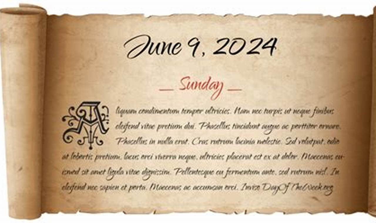 What Day Is June 9th On 2024
