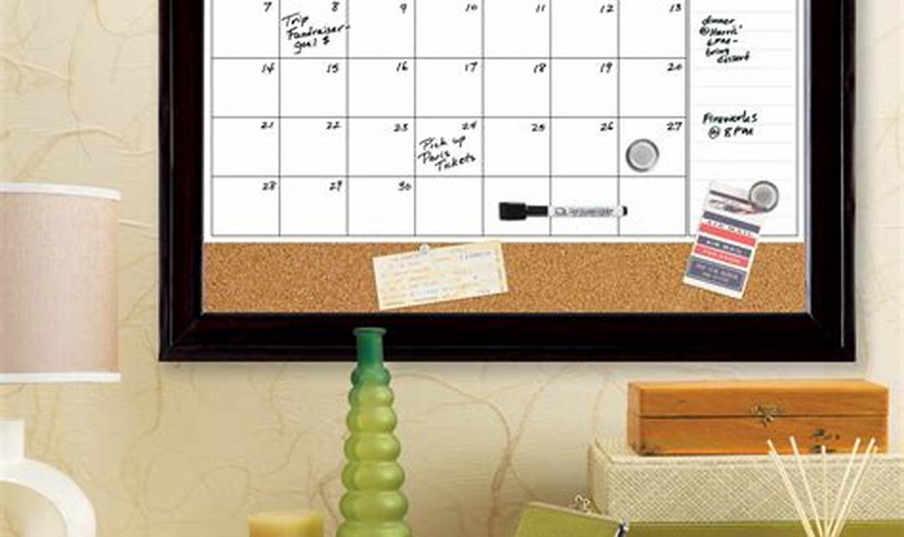 Whiteboard Cork Board Calendar