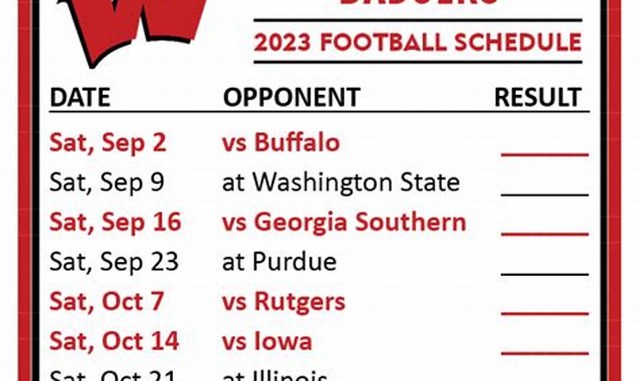 Wi Badger Football Schedule 2024