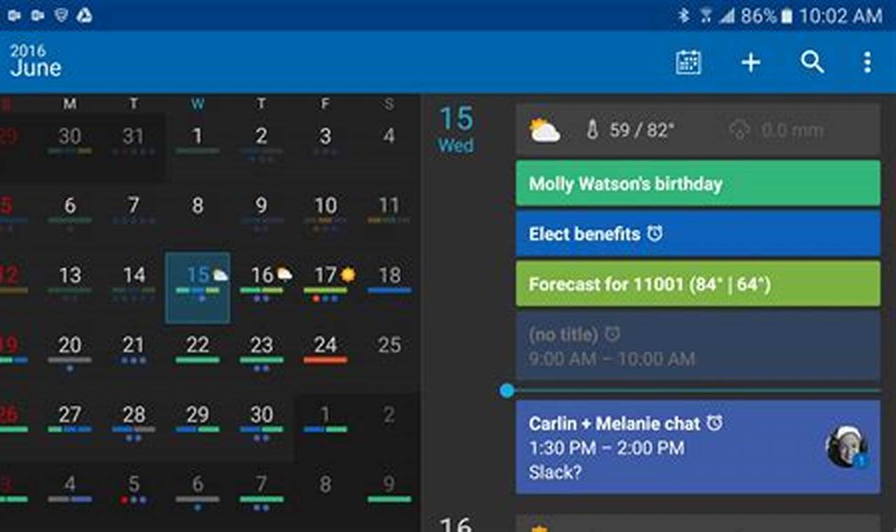 Windows 10 Google Calendar Desktop Widget