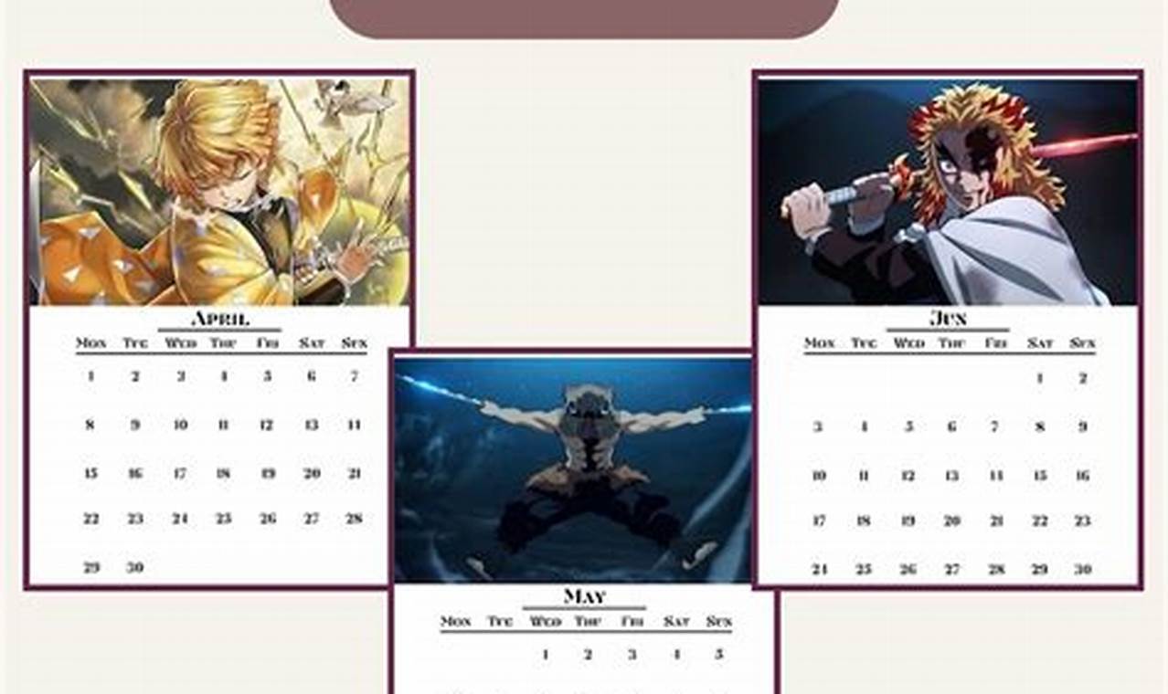 Winter 2024 Anime Calendar Printable Coloring
