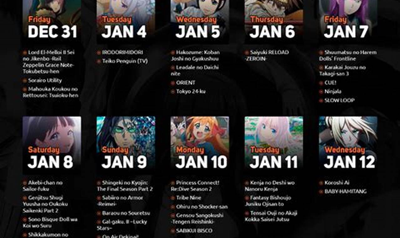 Winter 2024 Anime Calendar Reddit Page