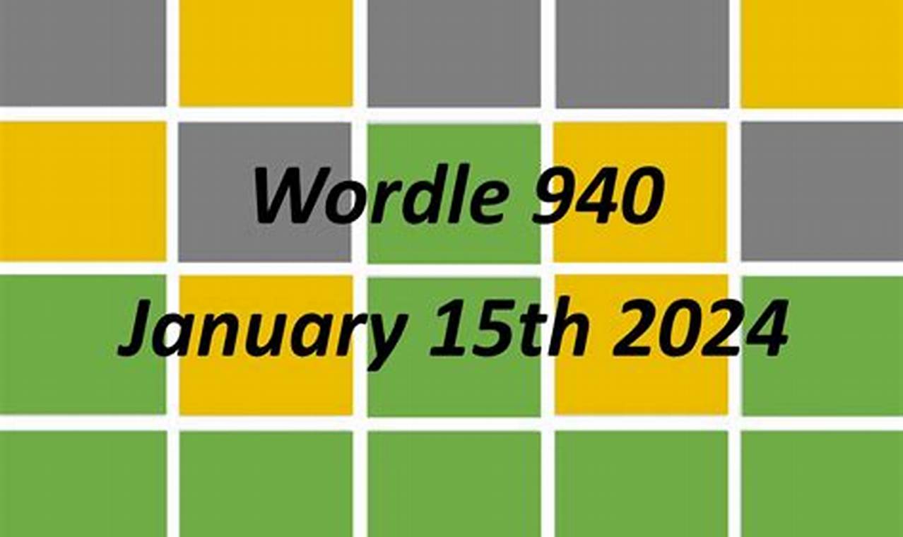 Wordle 15th January 2024 Calendar