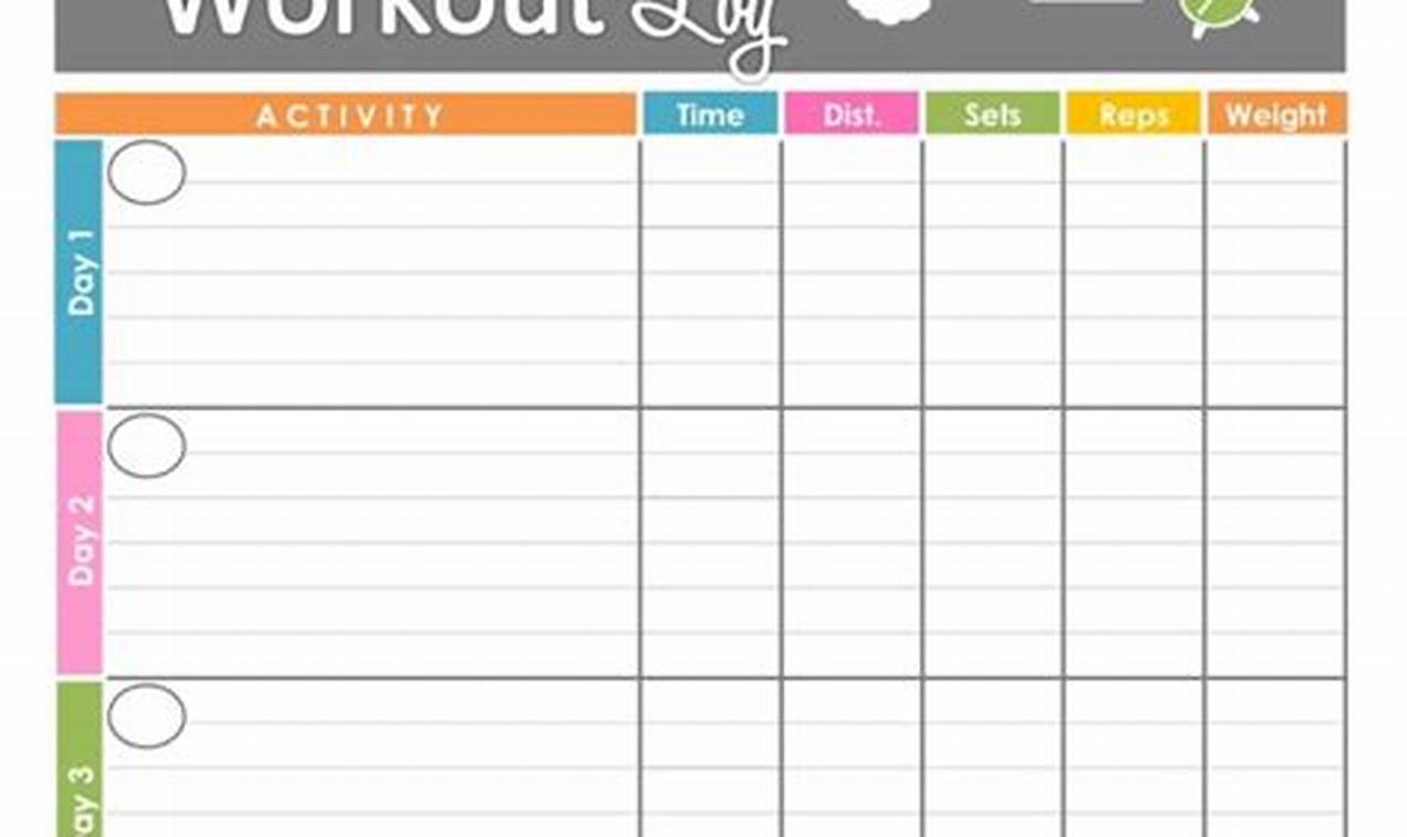 Workout Routine Calendar Template