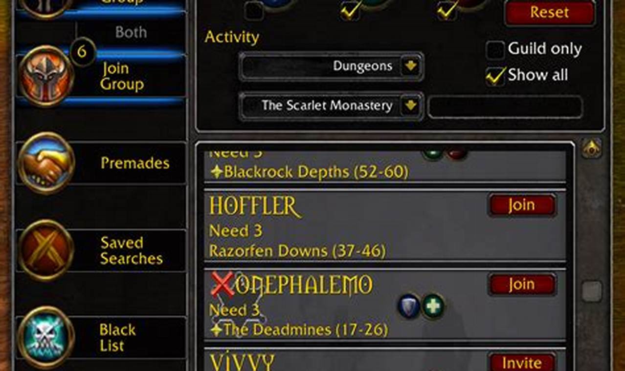 World Of Warcraft Looking For Group Dokument