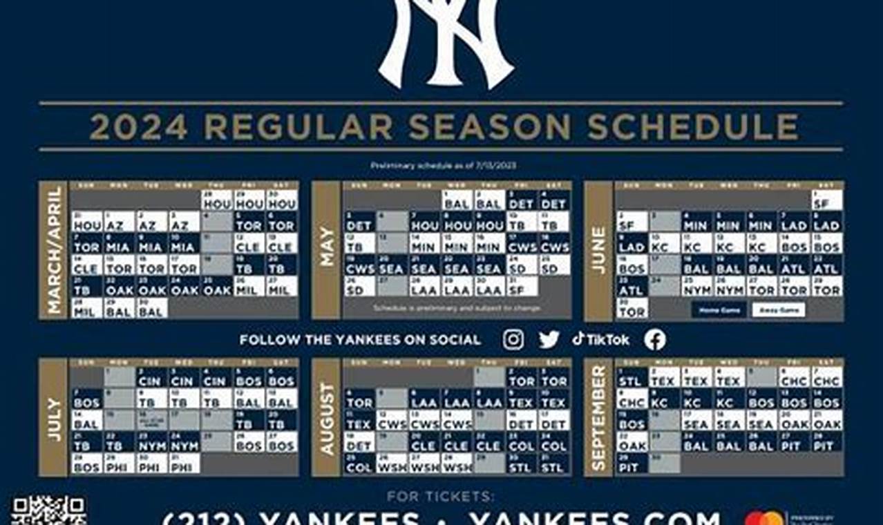 Yankee Schedule June 2024