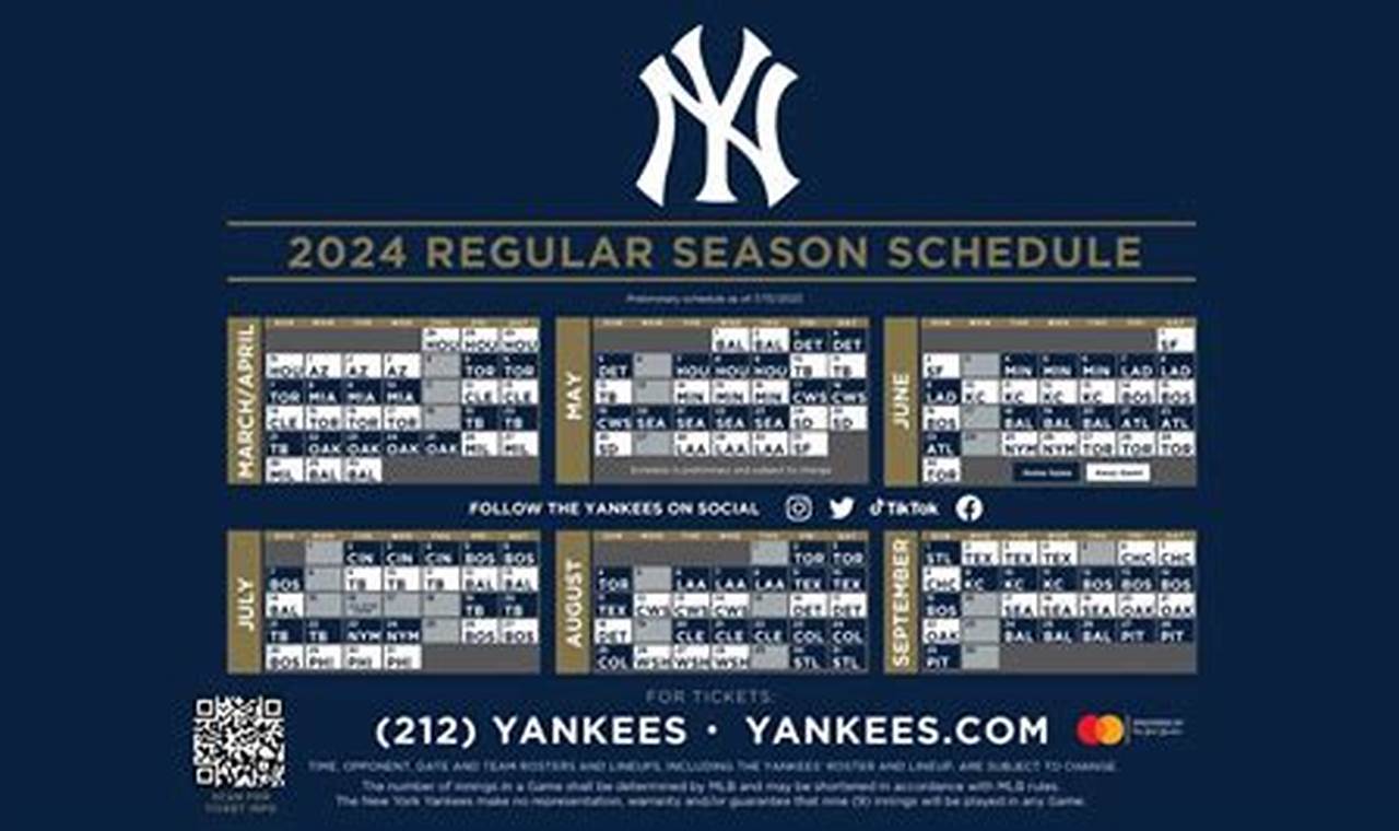 Yankees Schedule 2024 Calendar