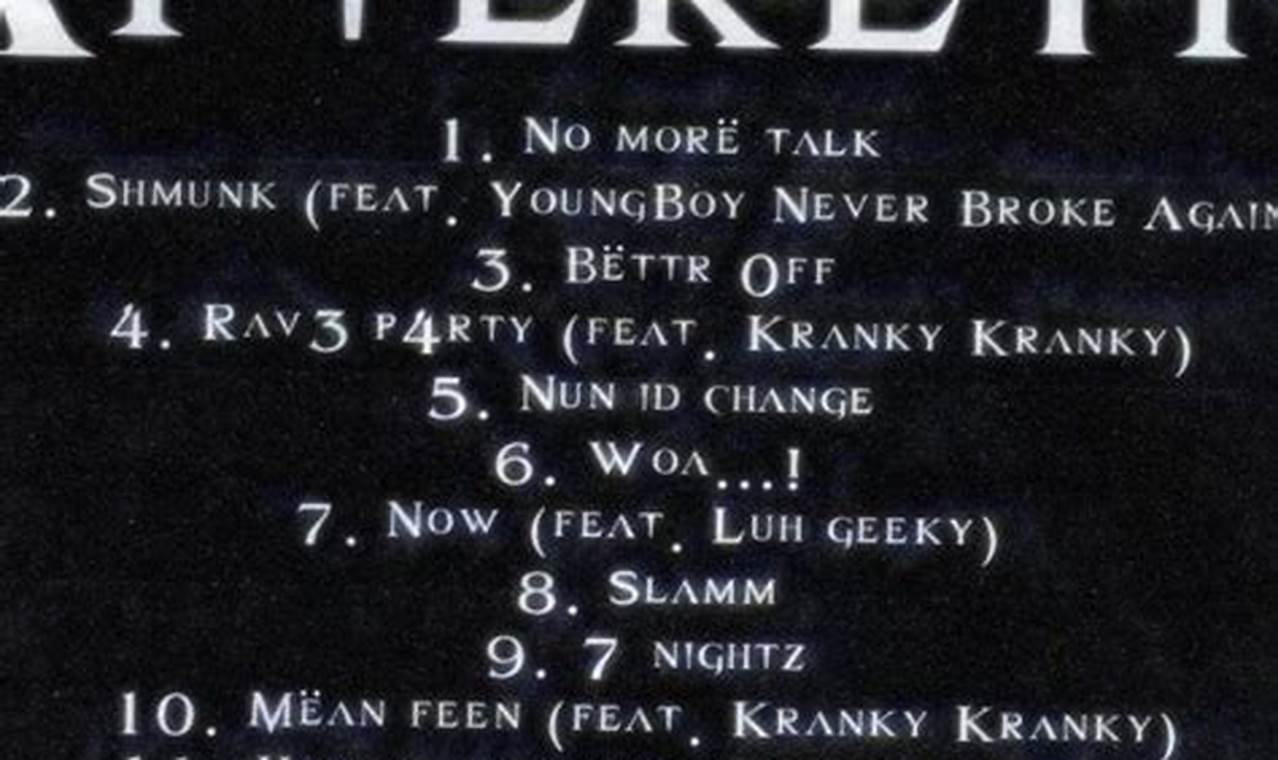 Yeat New Album Tracklist