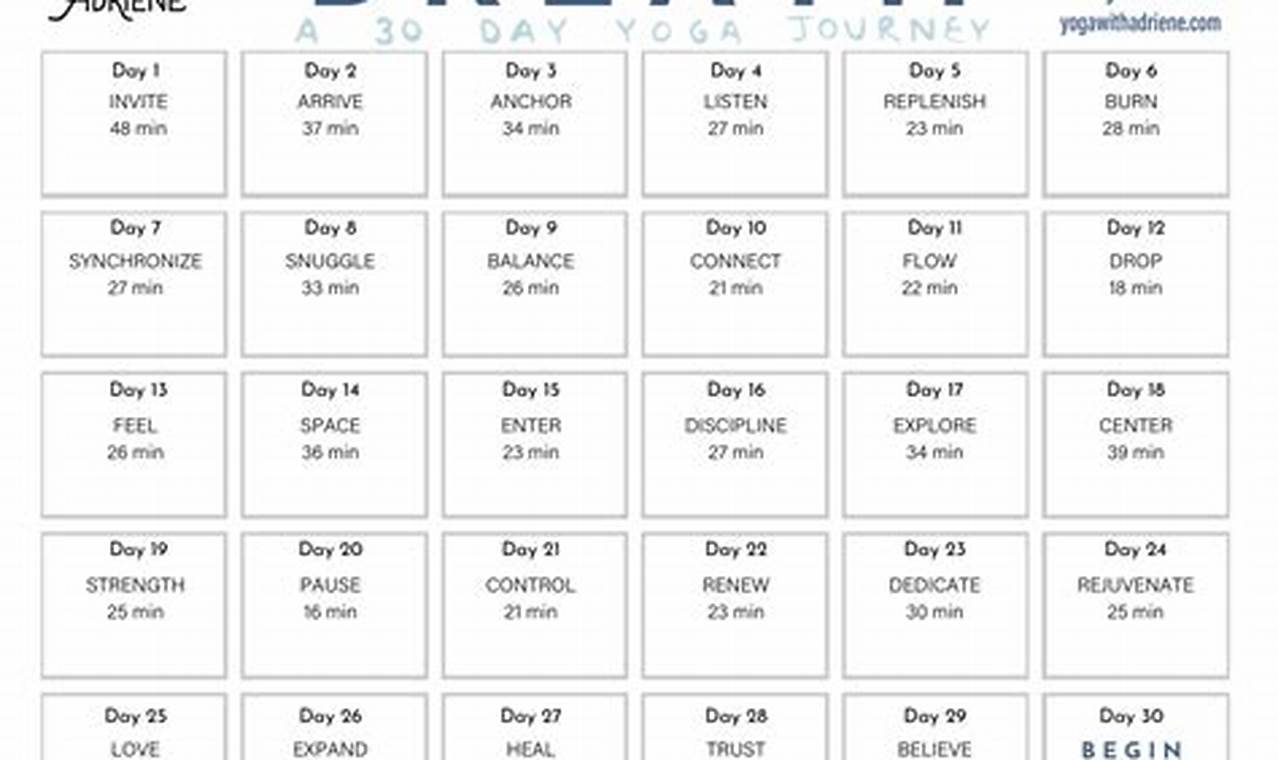 Yoga With Adriene March 2024 Calendar