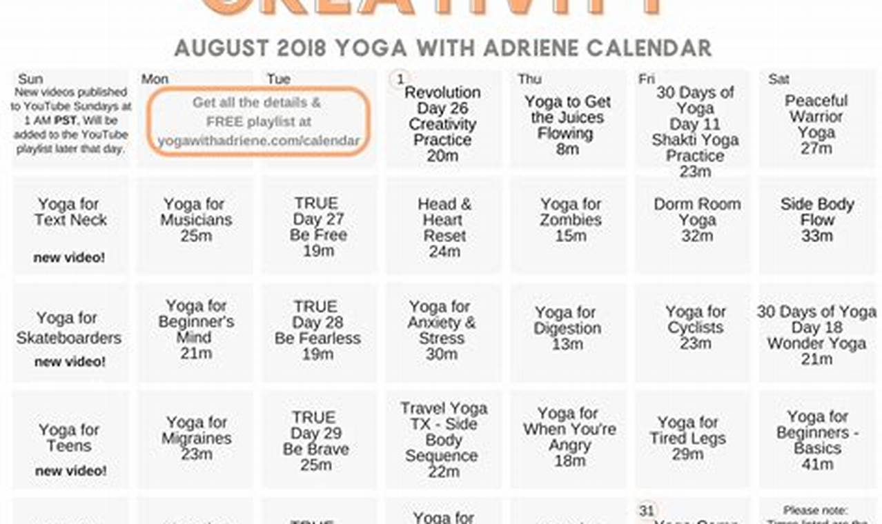 Yoga With Adriene March 2024 Calendar Day 1