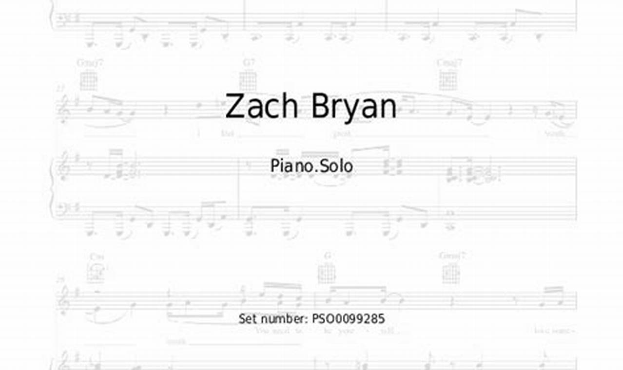Zach Bryan Songs On Piano