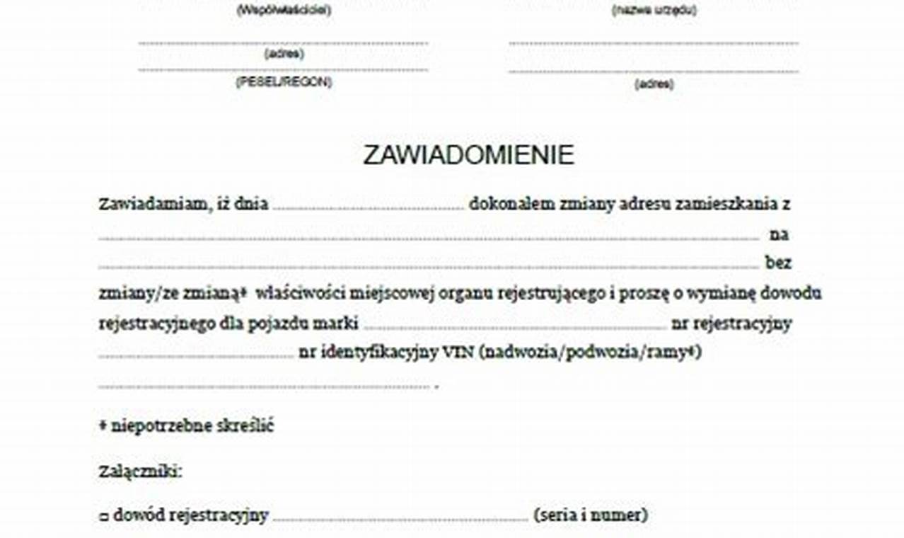 Zmiana Adresu Zamieszkania Dokument Wojskowe Biuro Emerytalne Poznan